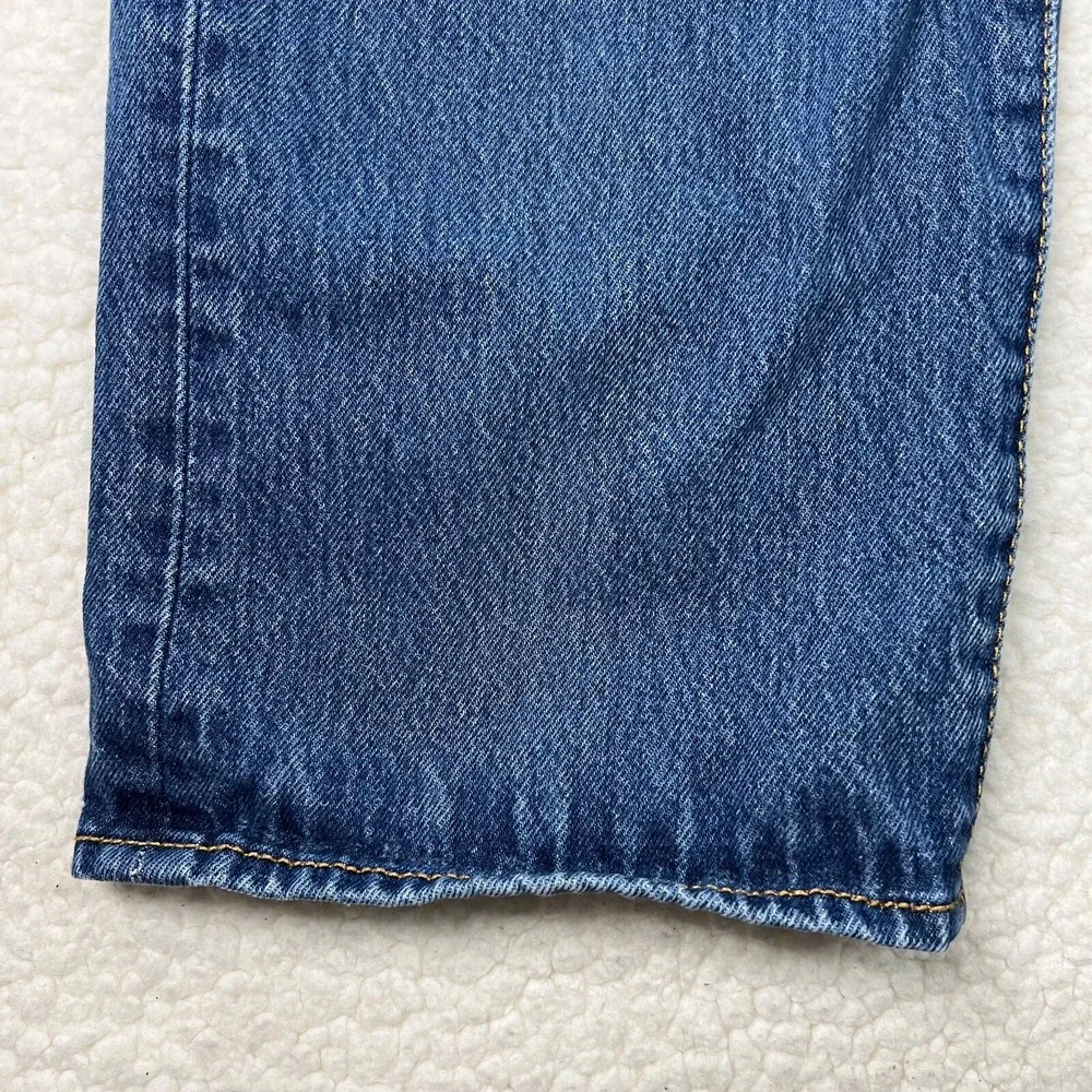 Levis 501 Jeans Mens 38x32 Fit 34x29 Blue Medium Wash Western Straight Leg Denim